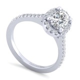 Gabriel & Co. 14k White Gold Contemporary Halo Engagement Ring photo 3