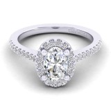 Gabriel & Co. 14k White Gold Contemporary Halo Engagement Ring photo