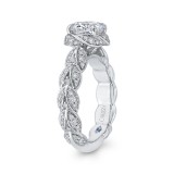 Shah Luxury 14K White Gold Round Diamond Engagement Ring (Semi-Mount) photo 3