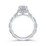 Shah Luxury 14K White Gold Round Diamond Engagement Ring (Semi-Mount) photo 4