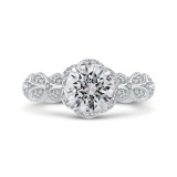 Shah Luxury 14K White Gold Round Diamond Engagement Ring (Semi-Mount) photo