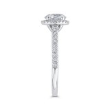 Shah Luxury 14K White Gold Round Cut Diamond Classic Halo Engagement Ring (Semi-Mount) photo 3