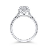 Shah Luxury 14K White Gold Round Cut Diamond Classic Halo Engagement Ring (Semi-Mount) photo 4