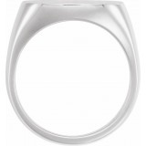 14K White 12x12 mm Square Signet Ring photo 2