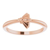 14K Rose Stackable Bee Ring photo 3