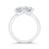 Shah Luxury 14K White Gold Two Stone Engagement Ring Center with Emerald & Cushion Diamond photo 4