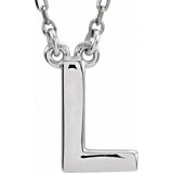 14K White Block Initial L 16 Necklace photo
