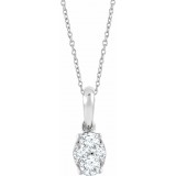 14K White 1/3 CTW Diamond 16-18 Necklace photo
