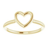 14K Yellow Heart Ring photo 3