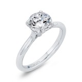 Shah Luxury 14K White Gold Round Cut Diamond Engagement Ring (Semi-Mount) photo 2