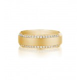 Henri Daussi 7mm Men's Wedding Band MB1 14k Gold Yellow 0.45 Ctw. photo