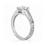 14k White Gold Diamond Semi-Mount Antique Engagement Ring photo 3