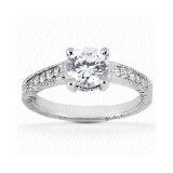 14k White Gold Diamond Semi-Mount Antique Engagement Ring photo
