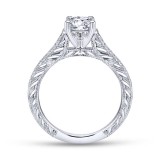 Gabriel & Co. 14k White Gold Victorian Straight Engagement Ring photo 2