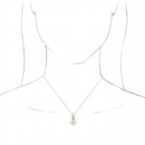 14K Yellow Freshwater Cultured Pearl & 1/4 CTW Diamond 16-18 Necklace photo 3