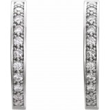 14K White 1 CTW Diamond Inside-Outside 22.8 mm Hoop Earrings photo 2