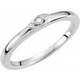 14K White .025 CTW Diamond Stackable Ring photo