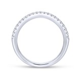 Gabriel & Co. 14k White Gold Contemporary Curved Wedding Band photo 2