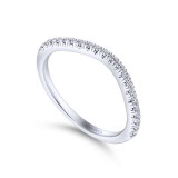 Gabriel & Co. 14k White Gold Contemporary Curved Wedding Band photo 3