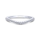 Gabriel & Co. 14k White Gold Contemporary Curved Wedding Band photo