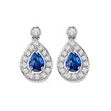 Gems One 14Kt White Gold Diamond (1/6Ctw) & Sapphire (1/4 Ctw) Earring photo