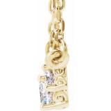 14K Yellow 1/3 CTW Diamond Three-Stone 16-18 Necklace photo 2