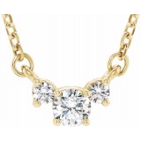 14K Yellow 1/3 CTW Diamond Three-Stone 16-18 Necklace photo