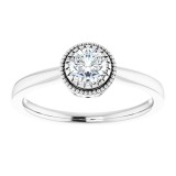 14K White Sapphire April Birthstone Ring photo 3