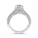 Shah Luxury 14K White Gold Oval Diamond Engagement Ring with Split Shank (Semi-Mount) photo 4