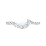 Shah Luxury 14K White Gold Round Diamond Half-Eternity Wedding Band photo