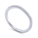 Gabriel & Co. 14k White Gold Contemporary Curved Wedding Band photo 3