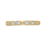 Shah Luxury 14K Yellow Gold Pear and Round Diamond Half-Eternity Wedding Band photo