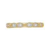 Shah Luxury 14K Yellow Gold Pear and Round Diamond Half-Eternity Wedding Band photo