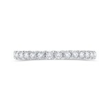 Shah Luxury Round Cut Diamond Half-Eternity Wedding Band In 14K White Gold photo