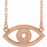 14K Rose Evil Eye 18 Necklace photo