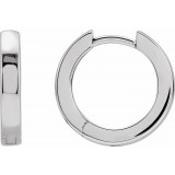 14K White 16 mm Hinged Hoop Earrings photo