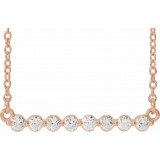 14K Rose 1/4 CTW Diamond Bar 18 Necklace photo