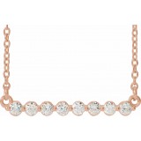 14K Rose 1/4 CTW Diamond Bar 18 Necklace photo