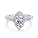 Gabriel & Co. 14k White Gold Entwined Halo Engagement Ring photo