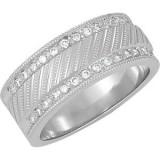 14K White 1/3 CTW Diamond Milgrain Anniversary Band photo