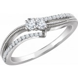 14K White 1/4 CTW Diamond Two-Stone Ring photo