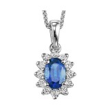 Gems One 14Kt White Gold Diamond (1/5Ctw) & Sapphire (3/8 Ctw) Pendant photo