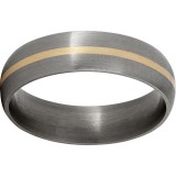 Titanium Domed Band with a 1mm 14K Yellow Gold Inlay and Satin Finish photo