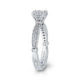 Shah Luxury Round Diamond Engagement Ring In 14K White Gold (Semi-Mount) photo 3