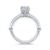 Shah Luxury Round Diamond Engagement Ring In 14K White Gold (Semi-Mount) photo 4