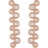 14K Rose 1/3 CTW Diamond Bezel-Set Bar Earrings photo 2