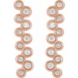 14K Rose 1/3 CTW Diamond Bezel-Set Bar Earrings photo 2