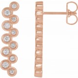 14K Rose 1/3 CTW Diamond Bezel-Set Bar Earrings photo