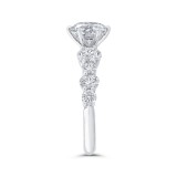 Shah Luxury 14K White Gold Round Cut Diamond 1/2 Run Engagement Ring (With Center) photo 3