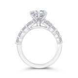 Shah Luxury 14K White Gold Round Cut Diamond 1/2 Run Engagement Ring (With Center) photo 4